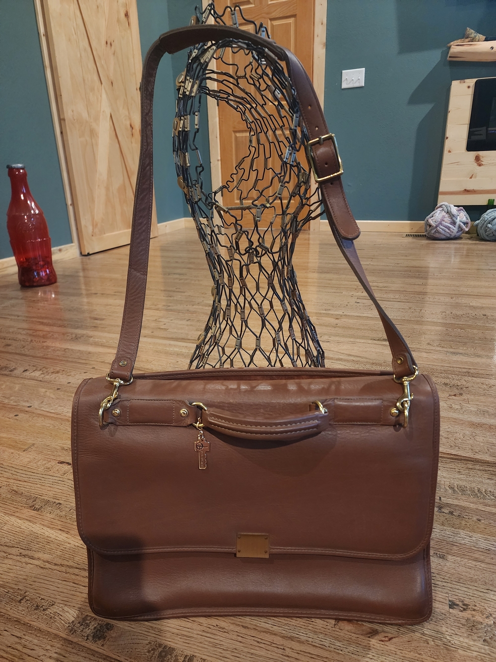 Jack Georges Brown Leather Men's Briefcase Shoulder Bag